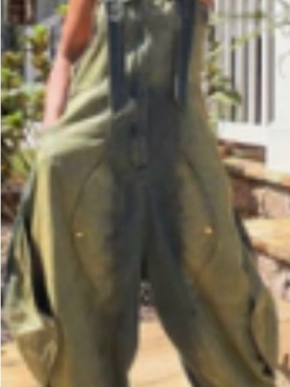 Olive Green Women’s Relaxed Jeans Overalls